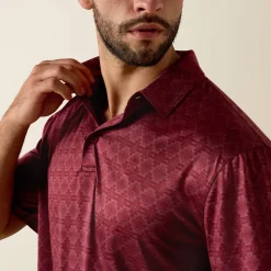 All Over Print Heathered Classic Fit Polo