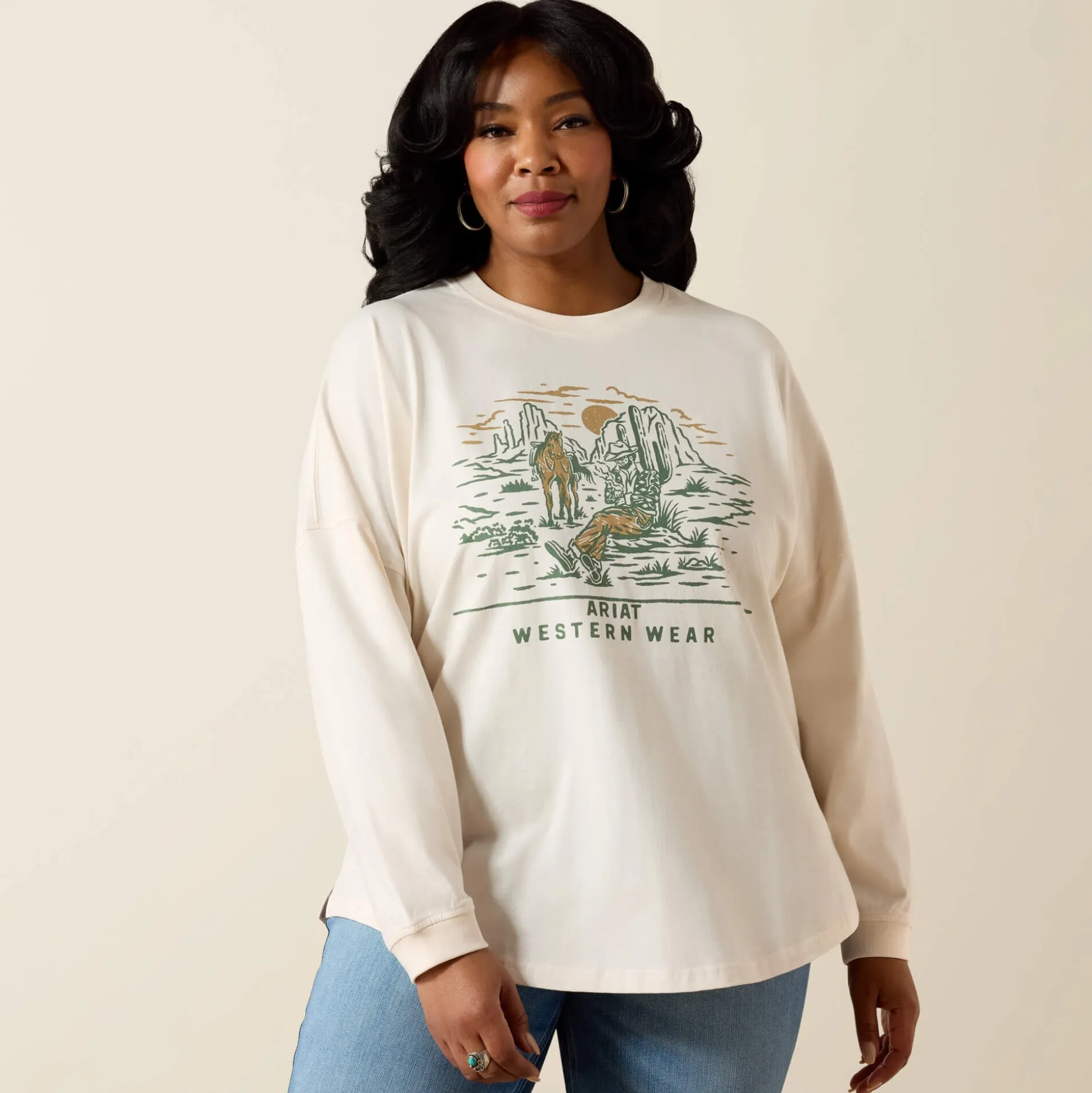 Canvas Oversized Long Sleeve T-Shirt