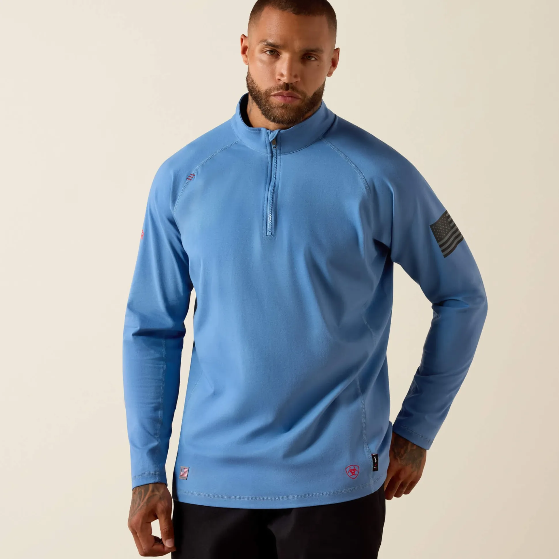 FR Combat Stretch Patriot 1/4 Zip Work Shirt