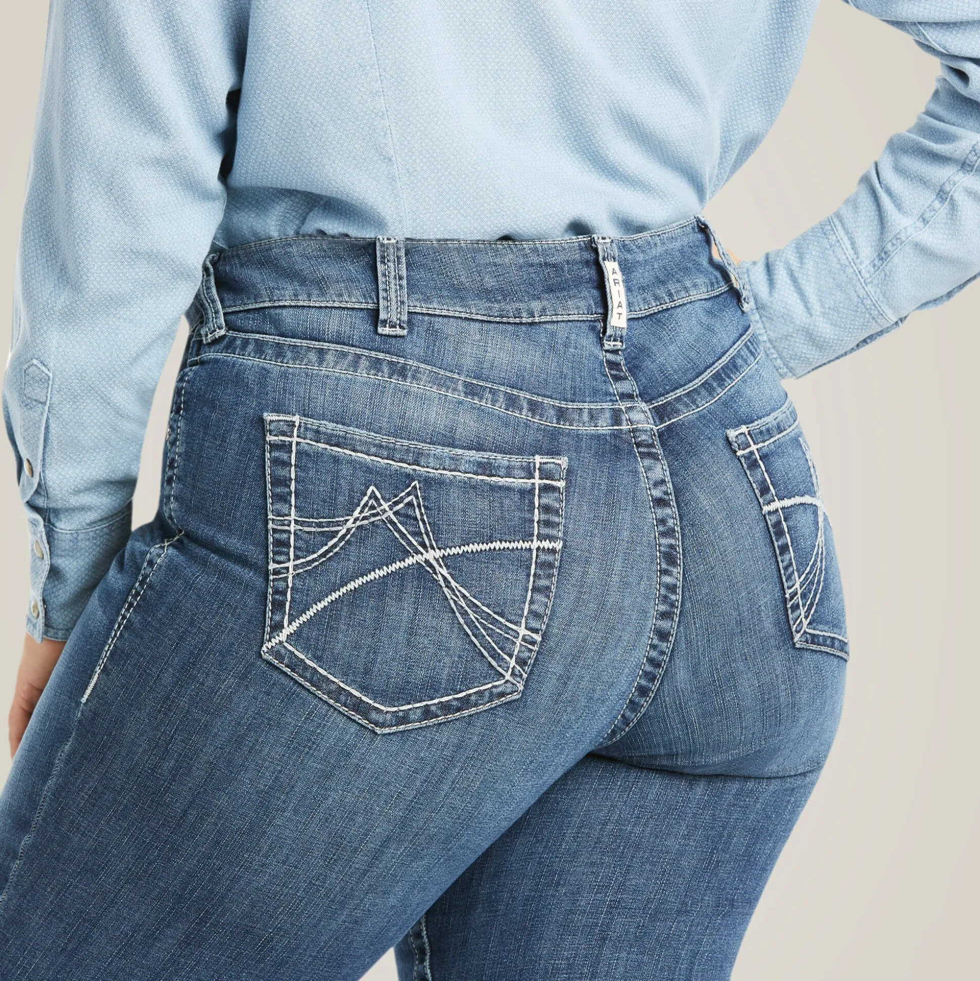 R.E.A.L. Mid Rise Arrow Gianna Straight Jean