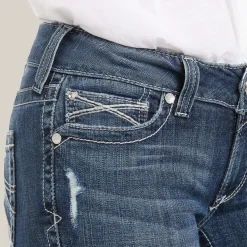 R.E.A.L. Mid Rise Arrow Gianna Straight Jean