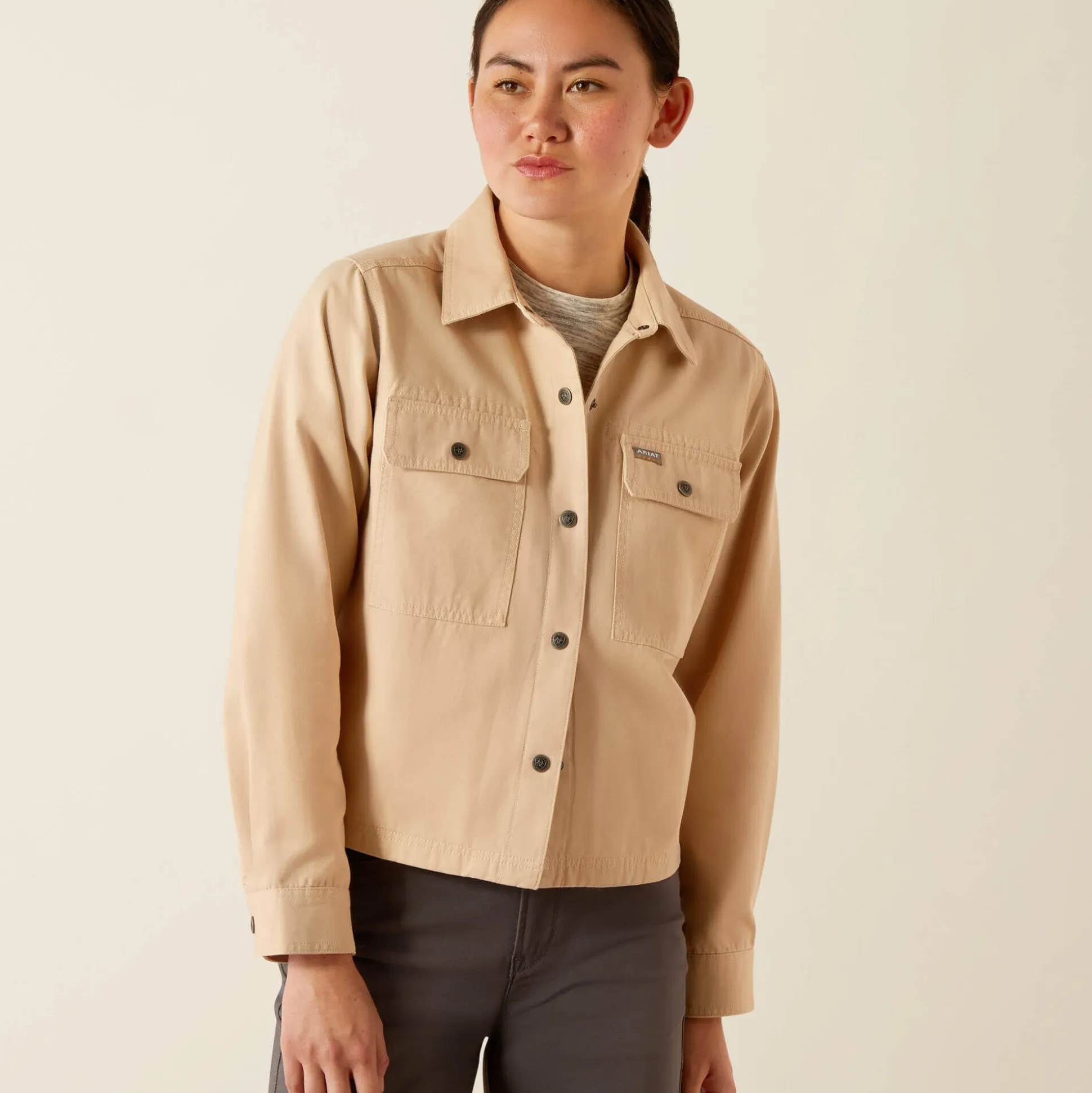 Rebar Cropped Woven Shirt Jacket