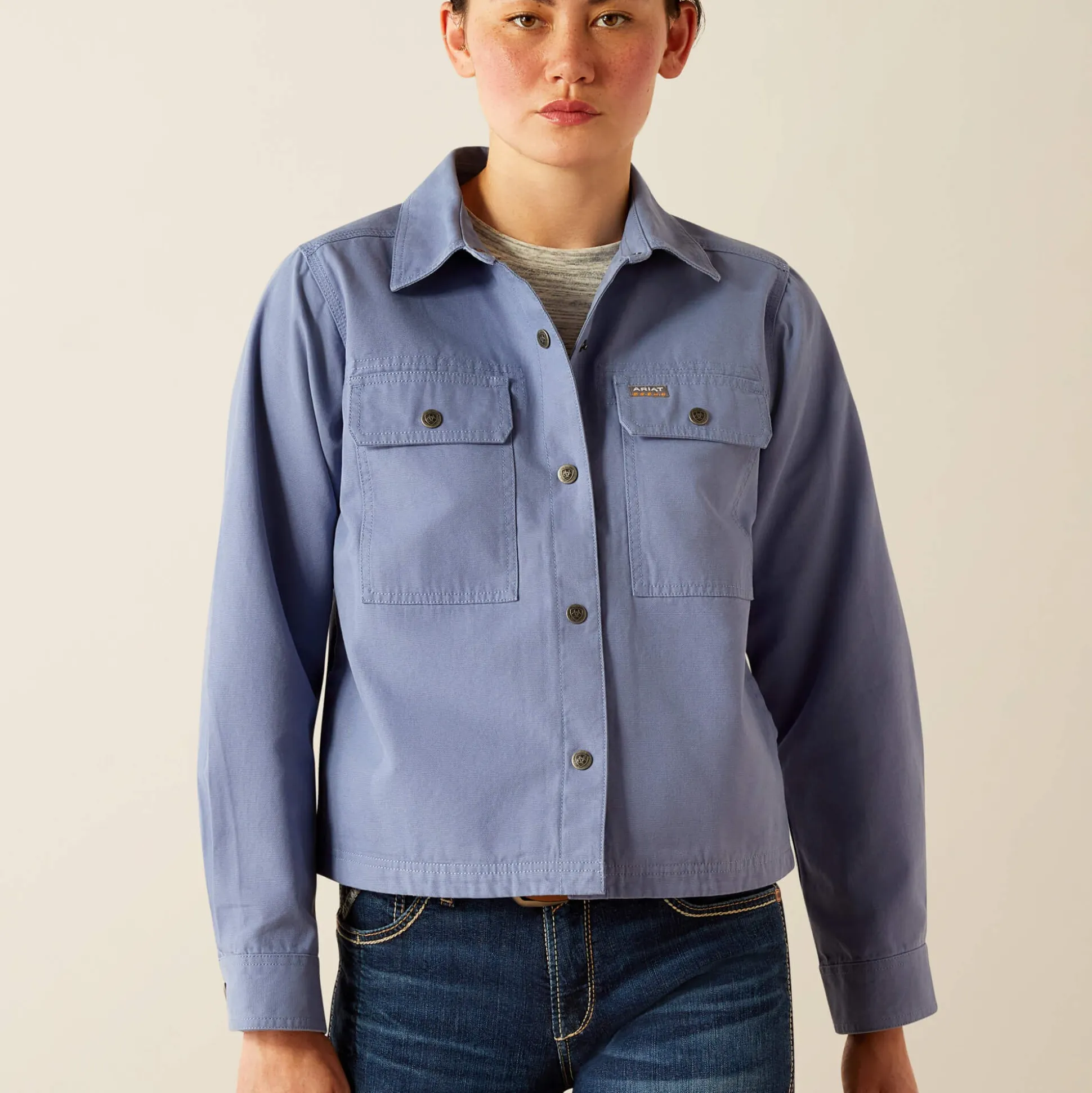 Rebar Cropped Woven Shirt Jacket