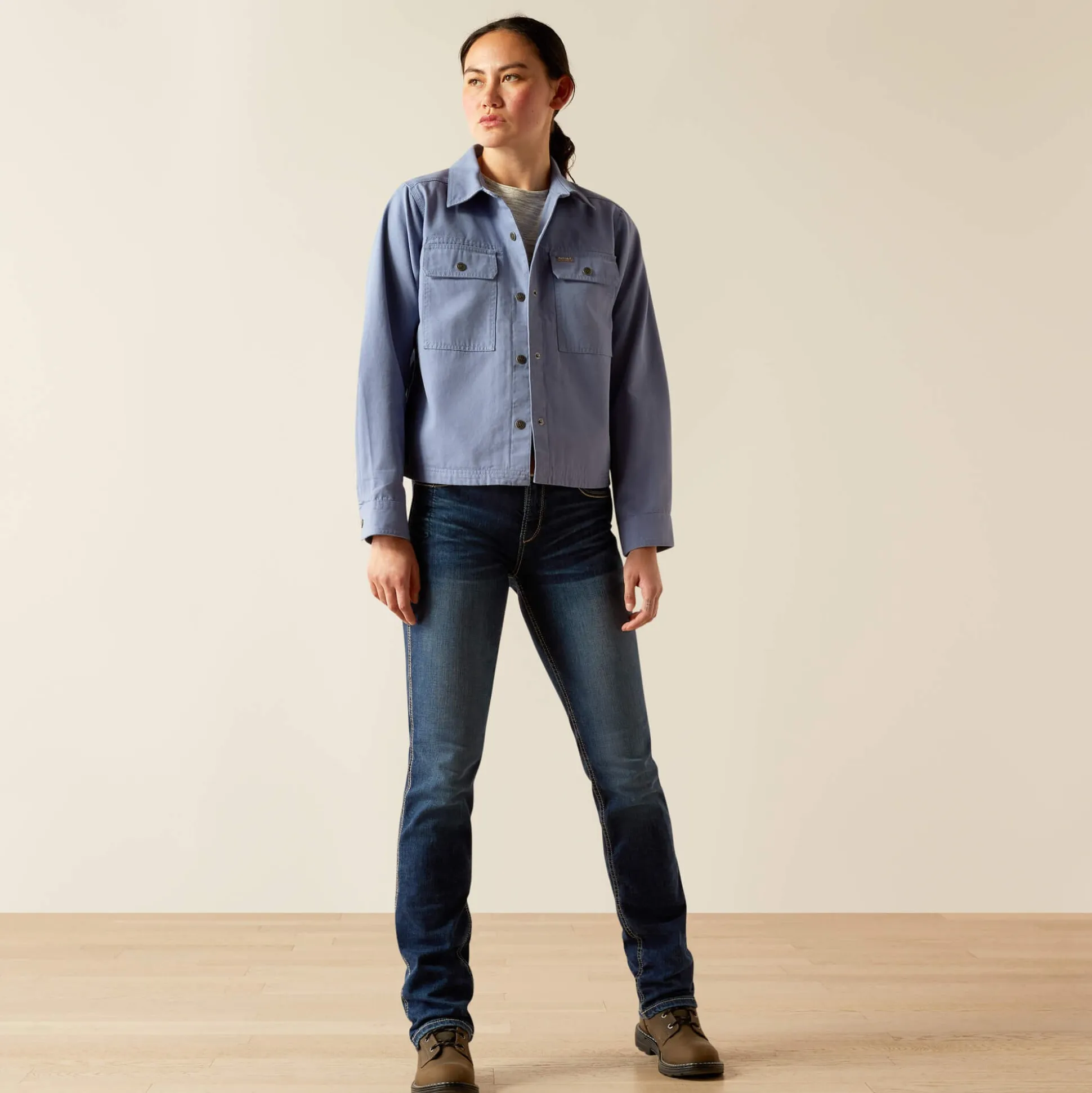 Rebar Cropped Woven Shirt Jacket