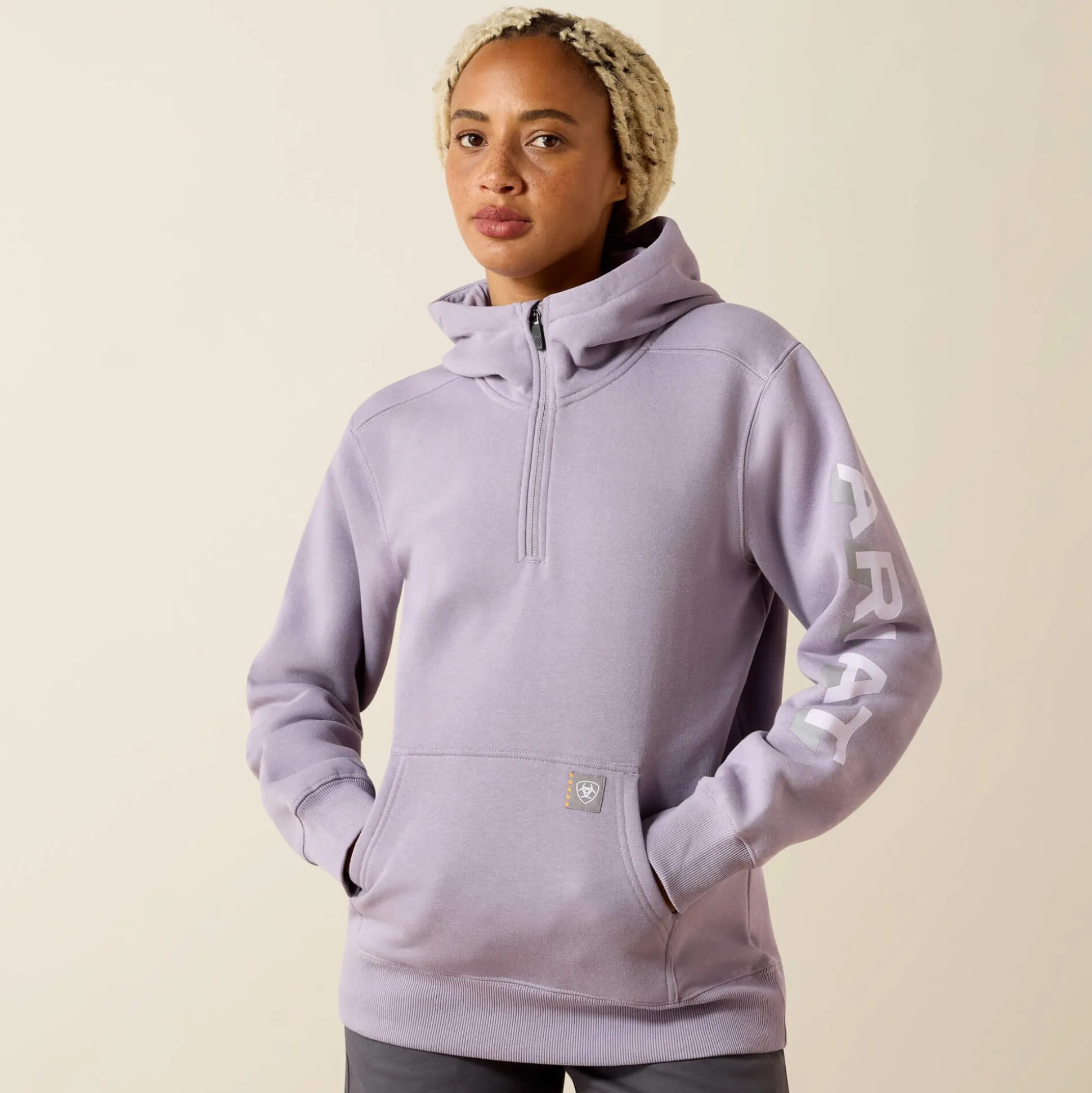 Rebar Lightweight Logo 1/2 Zip Hoodie