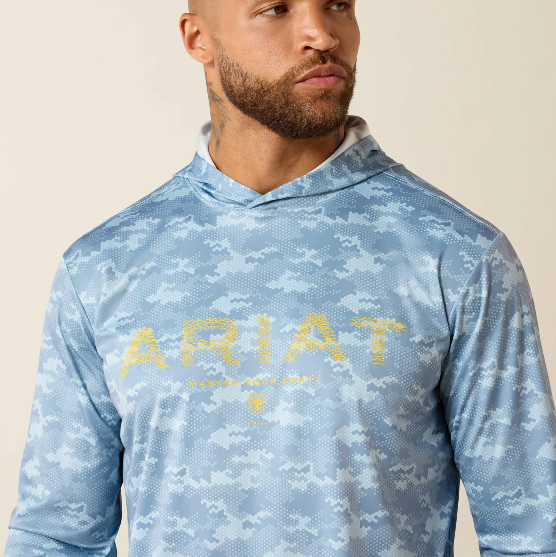 Rebar Sunblocker Printed Craft Hooded Long Sleeve T-Shirt