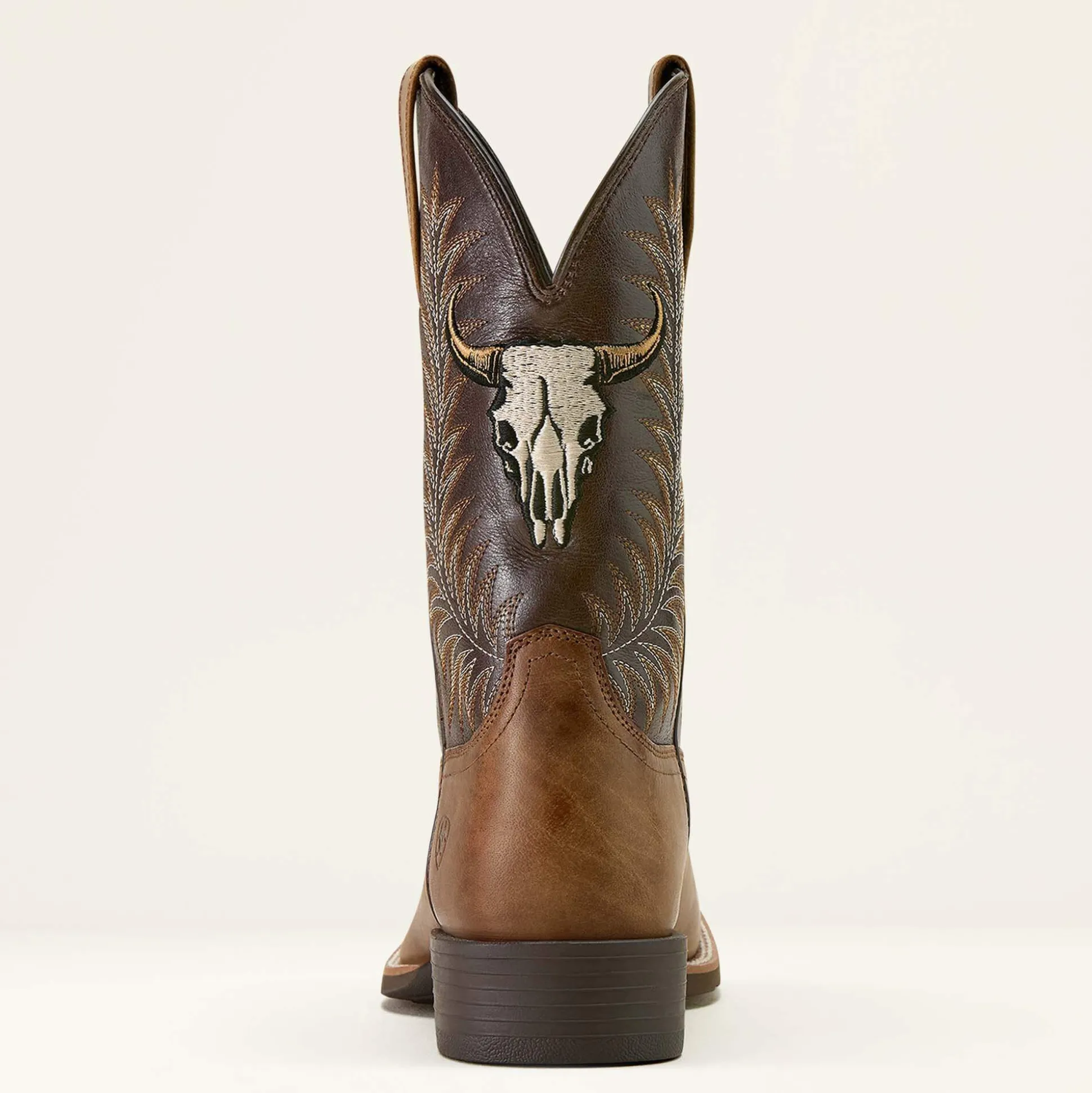 Sport Steer Skull Wide Square Toe Cowboy Boot